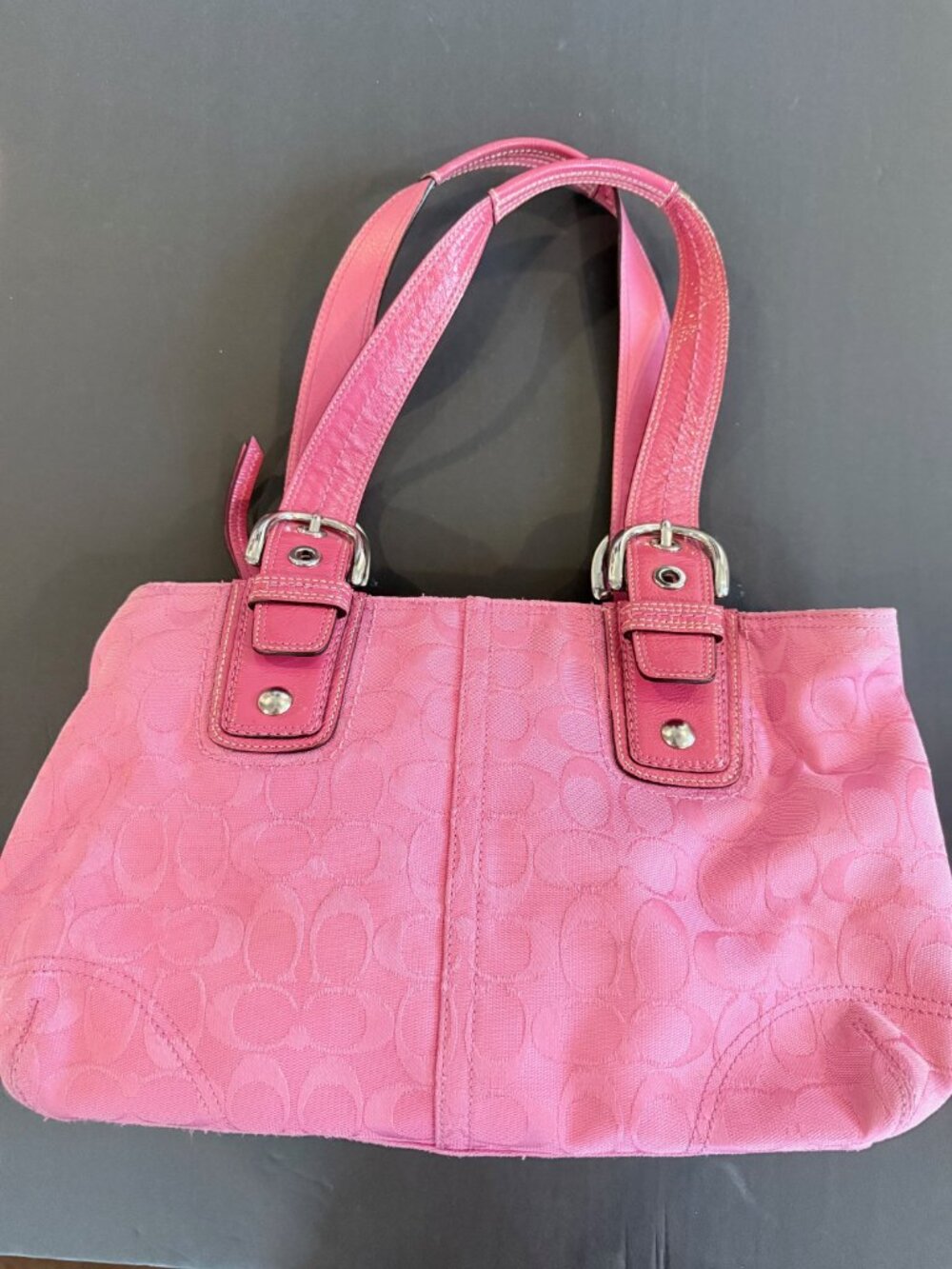 Coach Pink Monogram Soho Tote Bag - Picture 4 of 13